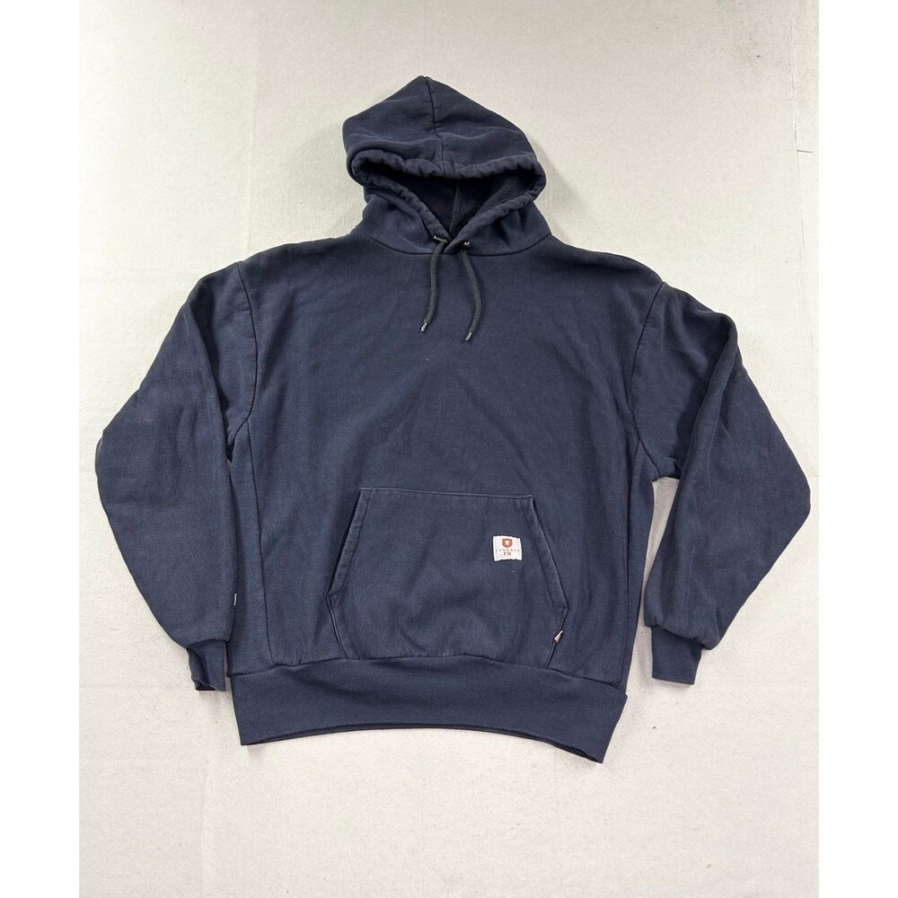 Vintage Tyndale Hoodie Sweatshirt Mens Navy Blue FR Flame Resistant USA XL